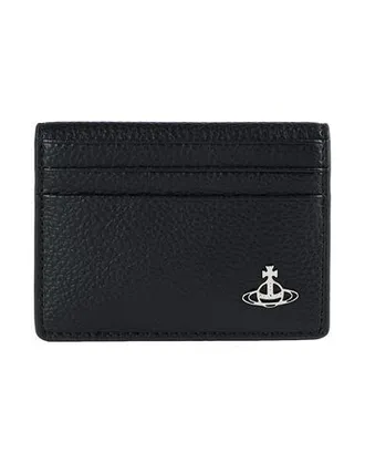 折りたたみ財布 Vivienne Westwood Half Moon Flat Card Holder Black 54030002U Vivienne Westwood Black Half Moon Flat Card Holder