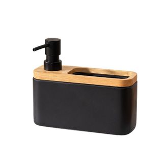 OEM Dispensador De Jab&oacute;n L&iacute;quido Para Cocina Curve (520 Ml) Con Soporte Para Esponja - Organizador De Cer&aacute;mica Para Fregadero, Para Jab&oacute;n L&iacute;quido Y Esponj