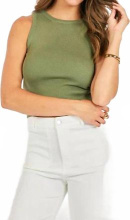 Sadie & Sage Alexis Boatneck Sleeveless Sweater In Avocado