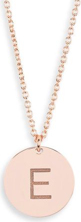 Meshmerise Initial Disc Pendant Necklace in Rose-E at Nordstrom Rack