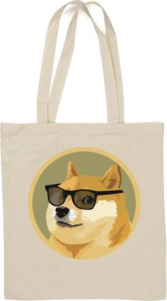 Generic Shiba Inu Dogecoin Akita Cryptocurrency Bitcoin Natural Cotton Tote Bag White