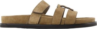 Tory Burch Ines Sport Slide - Dames - Sandalen - Grijs - 41 EU - Leer - Schoenen