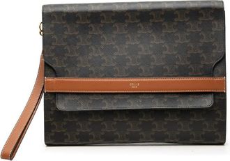 Celine Pre-owned Celine Triomphe Coated Canvas Wristlet Flap Pouch Ladies VZN4NWNV0OEBMPGT