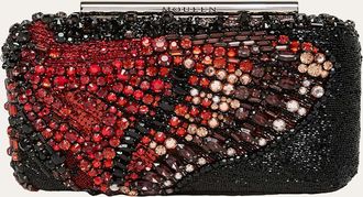 Alexander McQueen T-Bar Butterfly Beaded Box Clutch Bag