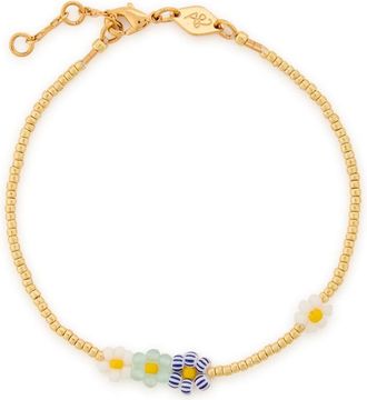 Anni Lu Anni LU Bluebell Bloom Beaded 18kt Gold-plated Bracelet - One Size