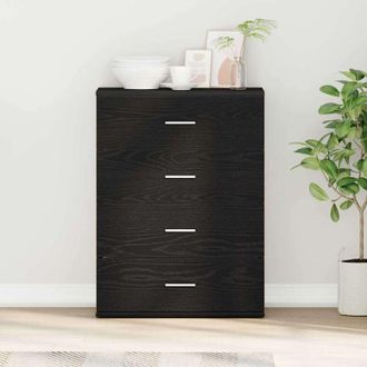 vidaXL Credenza Rovere nero 60 x 39 x 80 cm Legno multistrato - Vidaxl