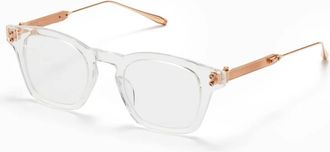 Akoni Kristalheldere Geborsteld Witgouden Brillen - Heren - Brillen - Grijs - ONE Size - Accessoires