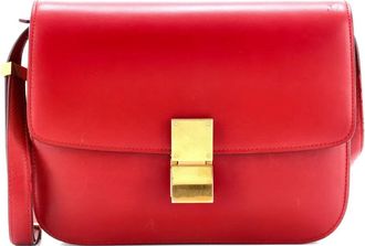 Celine Classic Box Bag Smooth Leather Medium crossbody bag - Rood