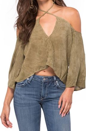 Blue Life Sophia Halter Top In Spanish Olive