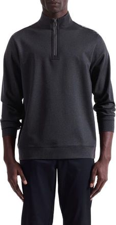 Bugatchi Quarter Zip Pullover in Anthracite at Nordstrom, Size Xx-Large