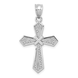 Diamond2Deal 14k White Gold Passion Cross Pendant
