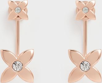 Charles & Keith Felicity Flower-Motif Crystal Stud Jacket Earrings