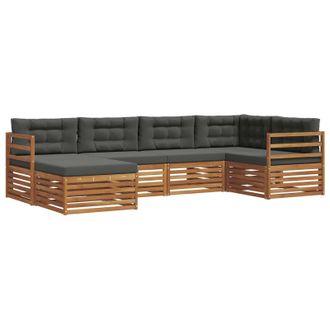 vidaXL Conjunto De Sof&aacute;s De Exterior 6 Pcs Natural Y Antracita Vidaxl
