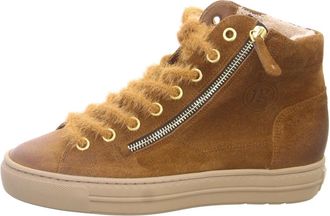 Paul Green Pauls High-Top Sneaker - Dames - Schoenen - Bruin - Maat: 41 EU Leer