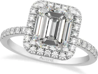 Allurez Emerald Cut Lab Diamond Engagement 14k in 3.32Ct/white Gold at Nordstrom, Size 7.5