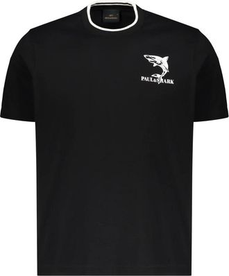 Paul & Shark T-shirt met ronde hals van katoen - Heren - T-shirts - Zwart - S - Katoen - Tops