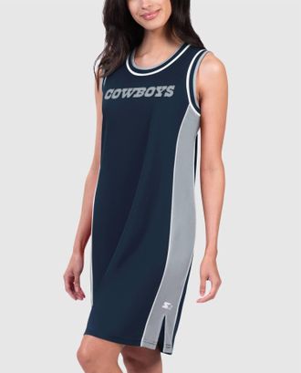 Starter Womens Dallas Cowboys Slam Dunk Tank Dress In Navy