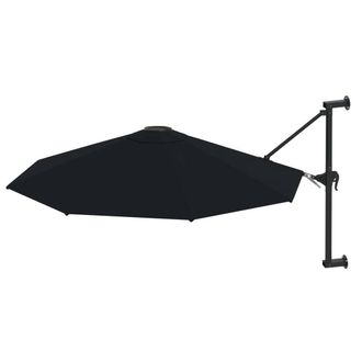 Berkfield Home Wall-Mounted Parasol with Metal Pole 300 cm Black