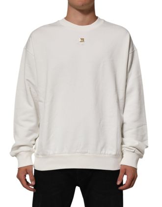 Dolce & Gabbana White DG Logo Crew Neck Sweatshirt Mens Sweater (Pre-Owned)