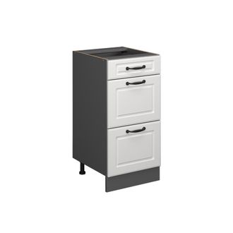 Vicco Mueble Bajo De Cocina R-line, Blanco Casa De Campo, 40 Cm Con Cajones, Sin Encimera Vicco