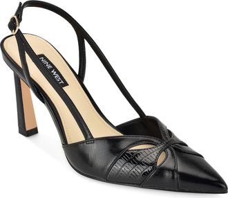 Nine West Darella Pointed Toe Slingback Pump in Black at Nordstrom, Size 10.5