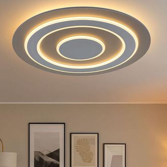 Globo Lighting Lampada da soffitto lampada da soggiorno luce da soffitto camera da letto luce grigio antracite, metallo MDF, LED 50W 1800lm 3000K bianco caldo, DxH