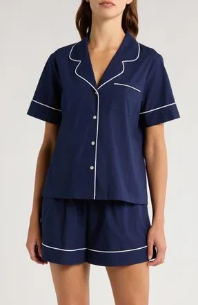Nordstrom Classic Short Cotton Pajamas in Navy Peacoat at Nordstrom Rack, Size X-Small
