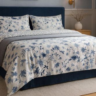 Alo Home Funda n&oacute;rdica 3 piezas 100% algod&oacute;n azul monos acuarela - cama 150 cm