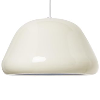 Beliani L&aacute;mpara Colgante De Metal Brillante Estilo Vintage Redondeado Beige Claro Joku