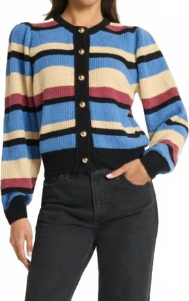Nation Ltd Womens Carmela Cardigan In Velour Multi Stripe
