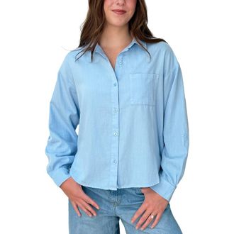 Wash Lab Denim Marlow Relaxed Shirt in Cerulean at Nordstrom, Size X-Large