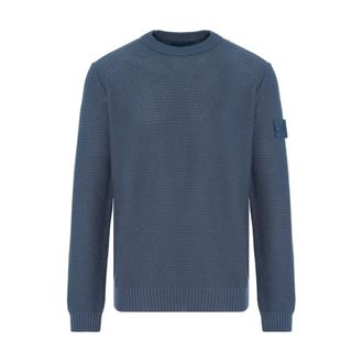 Stone Island Round-neck Knitwear, male, Blue, L, Ghost Jumper