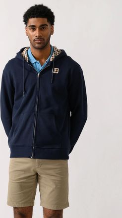 Aquascutum Mens Aquascutum Mens Full Zip Badge Hoodie - Navy 11 - Size: 42