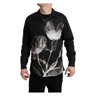 Dolce & Gabbana Overhemden, Heren, Zwart, L, Katoen, Formal Blazers