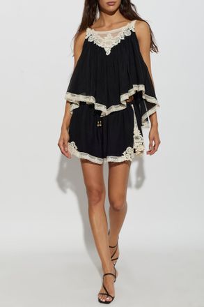 Zimmermann Top With Lace Inserts, Womens, Black
