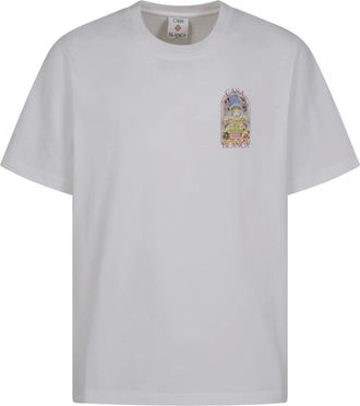 Casablanca T-Shirts, male, White, Size: XL Tennis Landscape Classic T-Shirt