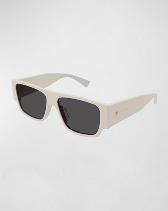 Bottega Veneta Mens Acetate Rectangle Sunglasses