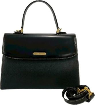 Burberry Pre-owned Handbags, female, Black, Size: ONE SIZE Pre-owned Leather 2way Shoulder Bag