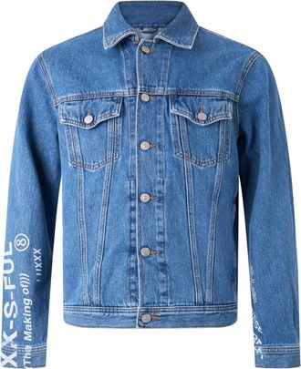 Diesel Spijkerjas met zakken - Heren - Jassen - Blauw - Maat: S Katoen