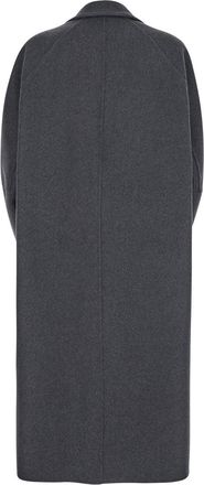 Max Mara Womens Grey Coat With Notched Revers Virgin Wool