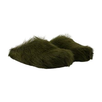 Marni Mens Fussbett Sabot Flat Green Calfskin