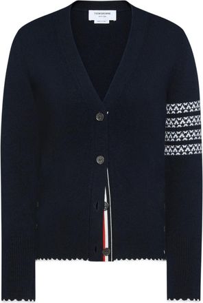 Thom Browne Cardigan con scollo a V - Blu