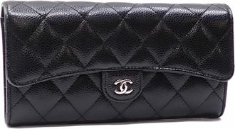 Chanel Grained Calfskin Long Wallet (Bi-Fold) (Pre-Owned)