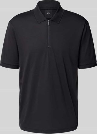 A|X Armani Exchange Poloshirt mit kurzem Reißverschluss in Marine, Größe XL