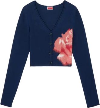 Kenzo Kort vest - Dames - Vesten - Blauw - XS - Katoen - Truien & Vesten