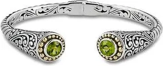 Samuel B. Tipped Two-Tone Bangle in Green at Nordstrom Rack