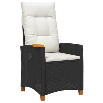 vidaXL Silla Reclinable Con Bandeja Para T&eacute; Rat&aacute;n Sint&eacute;tico Vidaxl