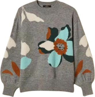 Twinset Trui met ronde hals - Dames - Ronde hals truien - Grijs - XS - Wol - Truien & Vesten