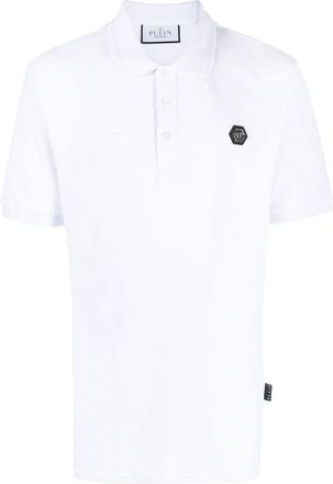 Philipp Plein logo-print cotton polo shirt - men - Cotton - S - White