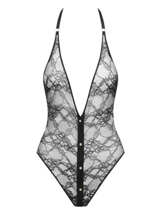 Maison Close lace button bodysuit - Black